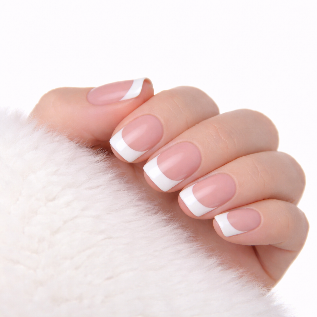 Salon-Style French Tip Press-On Nails - Square #04 VIAI BEAUTY