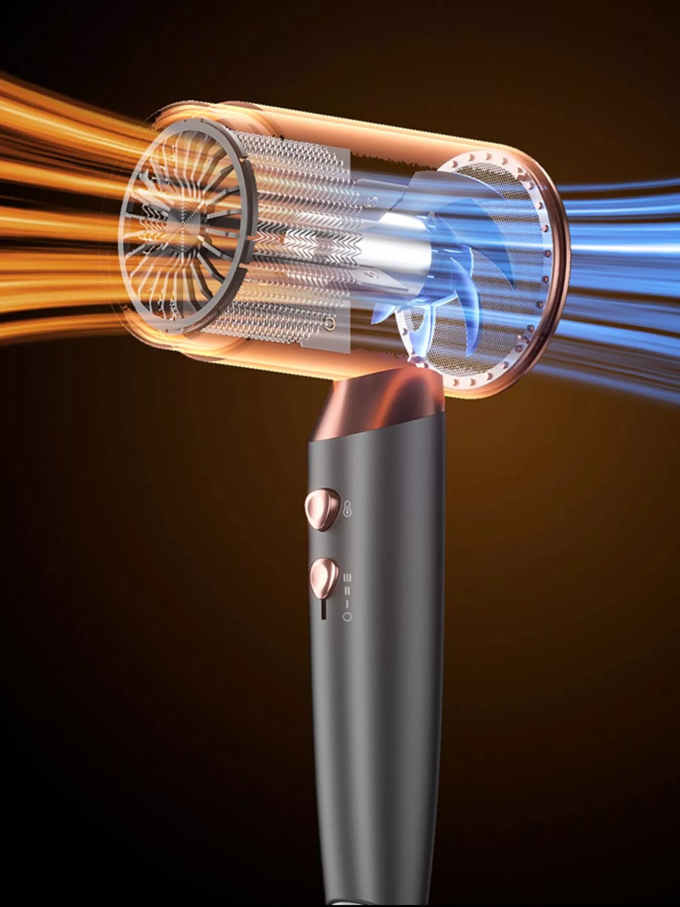 Household Hair Dryer with Temperature Control Unique Oils