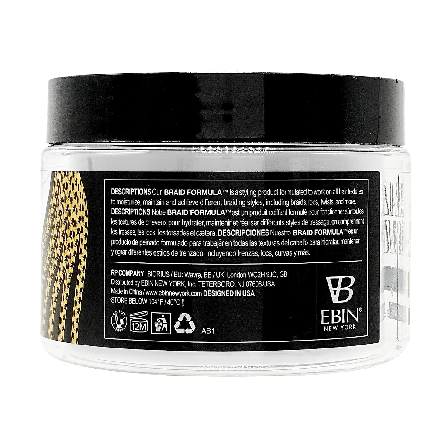EBIN New York Braid Formula Conditioning Gel, Super Hold, 11 oz VIP Extensions