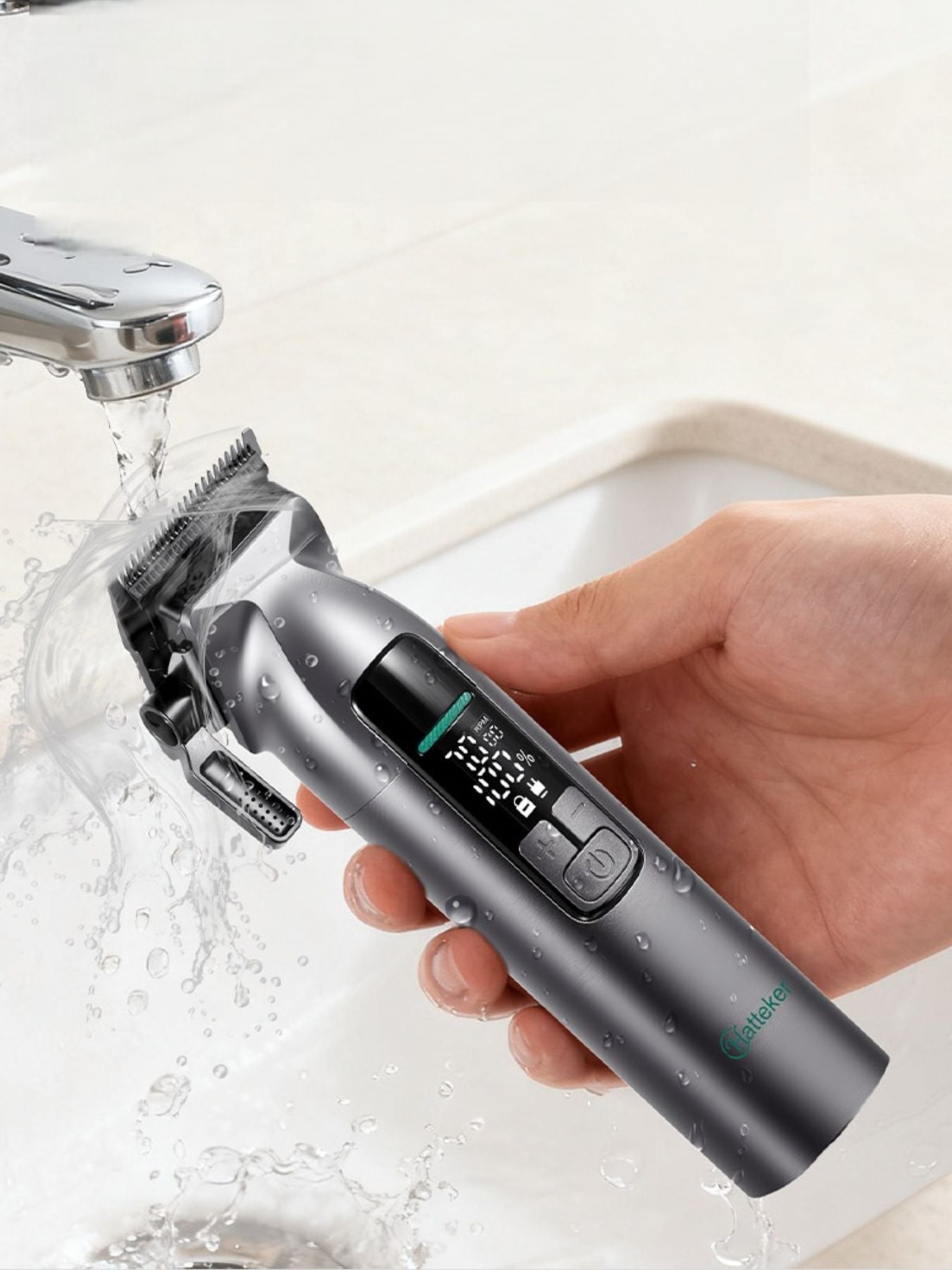 Cordless Hair Clipper with LED Display Unique Oils