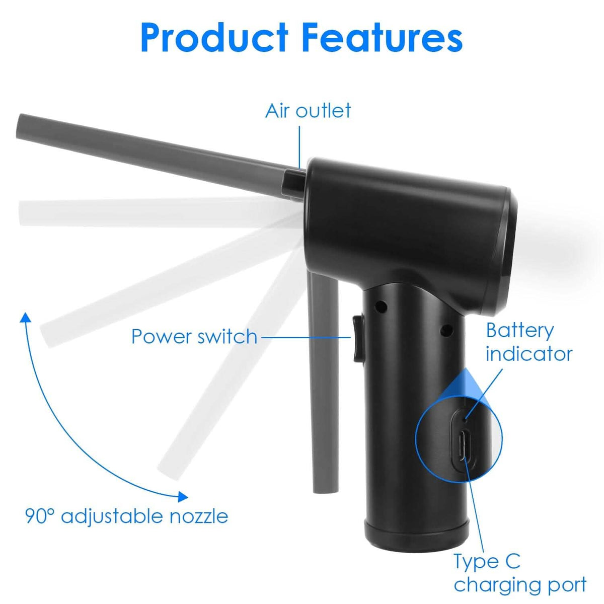 Electric Cordless Air Duster Blower for Computer Keyboard DailySale