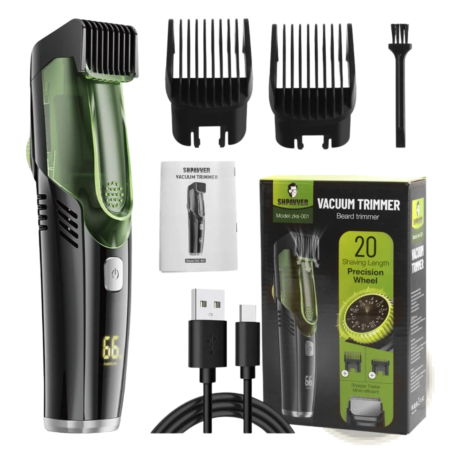 Electric Hair Trimmer with Vacuum and Digital Display ARBA Global