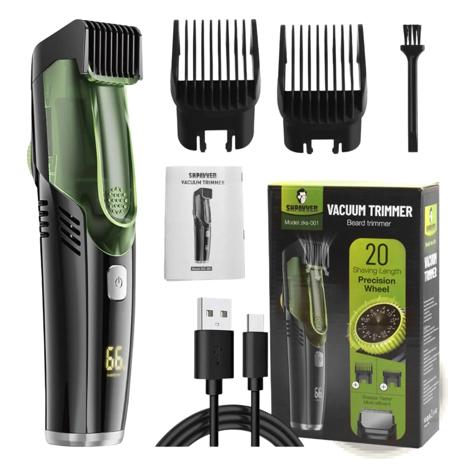 Electric Hair Trimmer with Vacuum and Digital Display ARBA Global