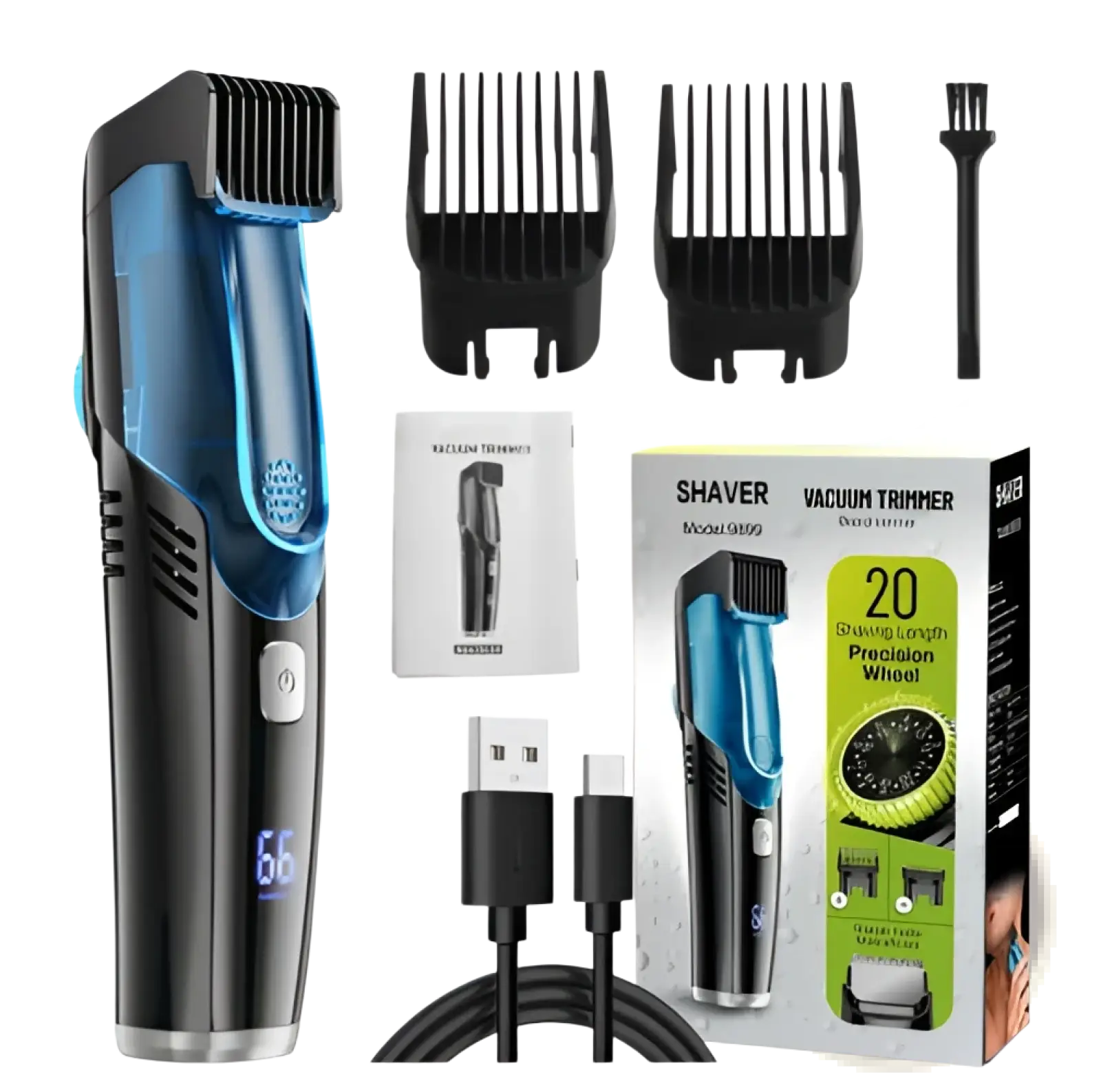 Electric Hair Trimmer with Vacuum and Digital Display ARBA Global