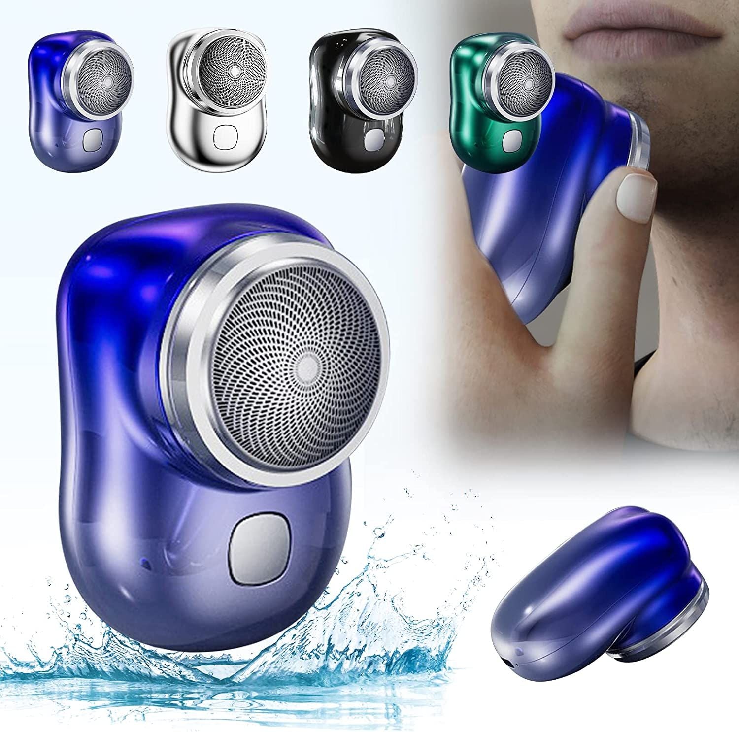 Electric Razor for Men; Mini-Shave Portable Electric Shaver; Pocket Size Portable Shaver -Wet and Dry Mens Razor USB Rechargeable Shaver Charging Easy One-Button Use for Home; Car; Travel (A-Black) 7DAY'S
