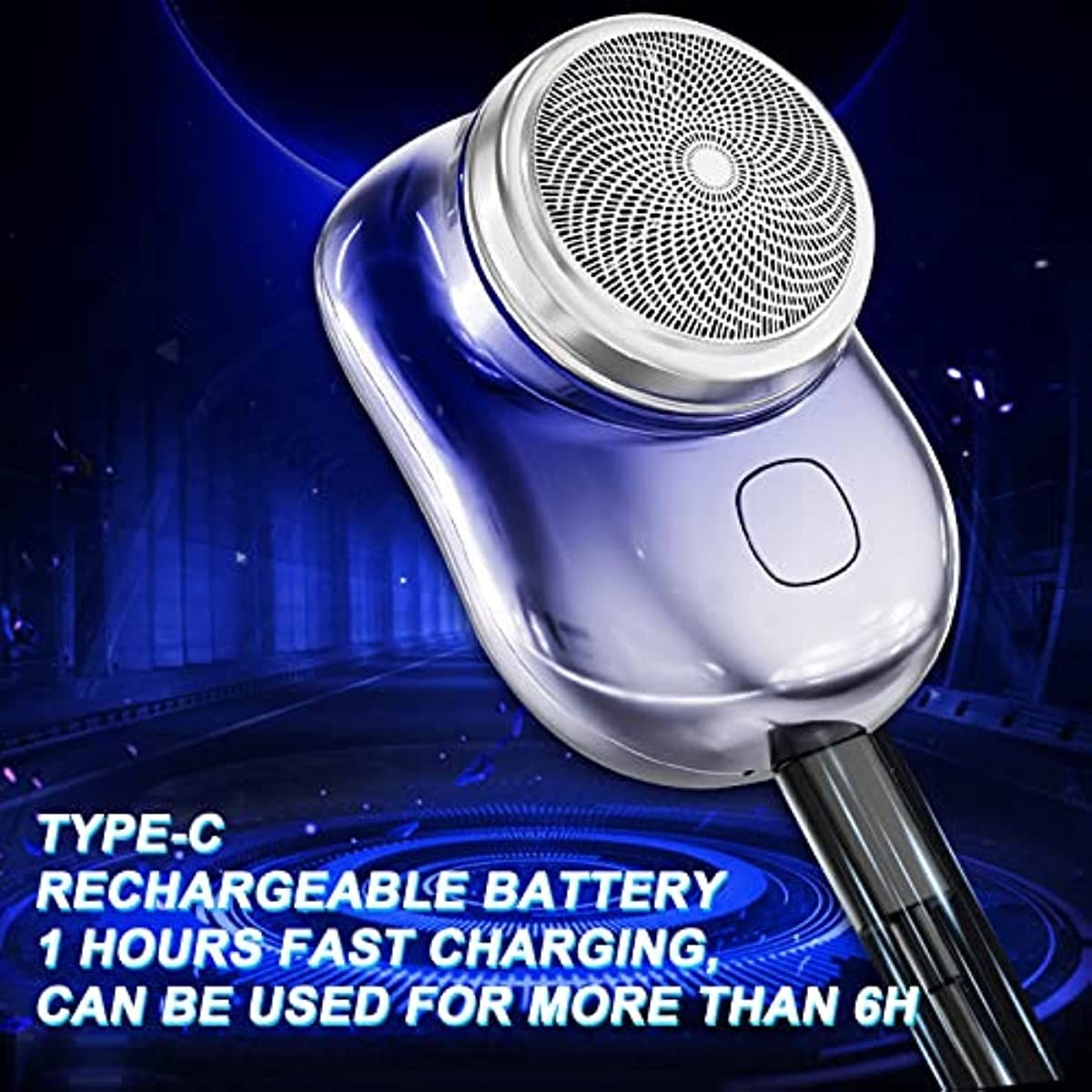 Electric Razor for Men; Mini-Shave Portable Electric Shaver; Pocket Size Portable Shaver -Wet and Dry Mens Razor USB Rechargeable Shaver Charging Easy One-Button Use for Home; Car; Travel (A-Black) 7DAY'S