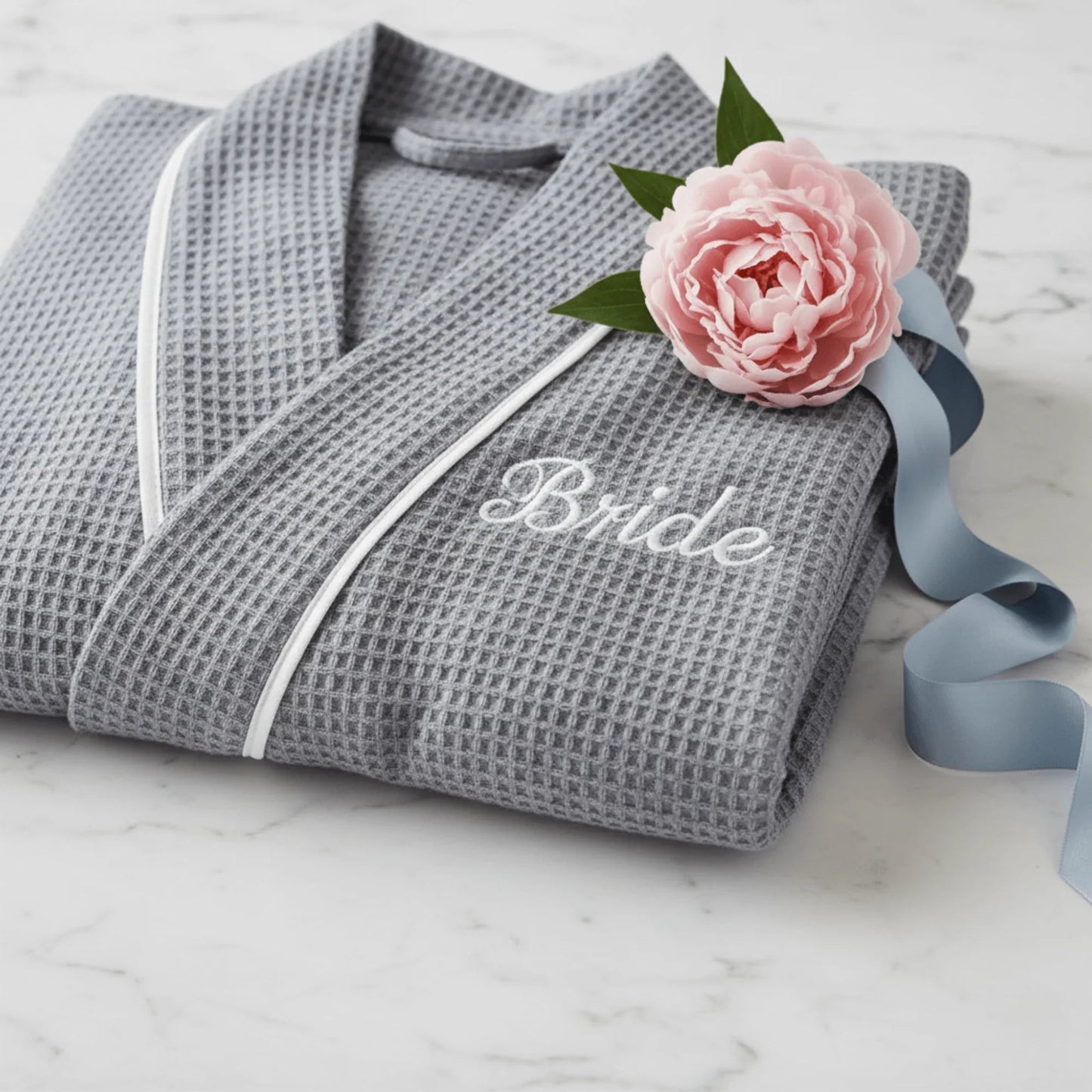 Knee-Length Waffle Robe for Women Lotus Linen