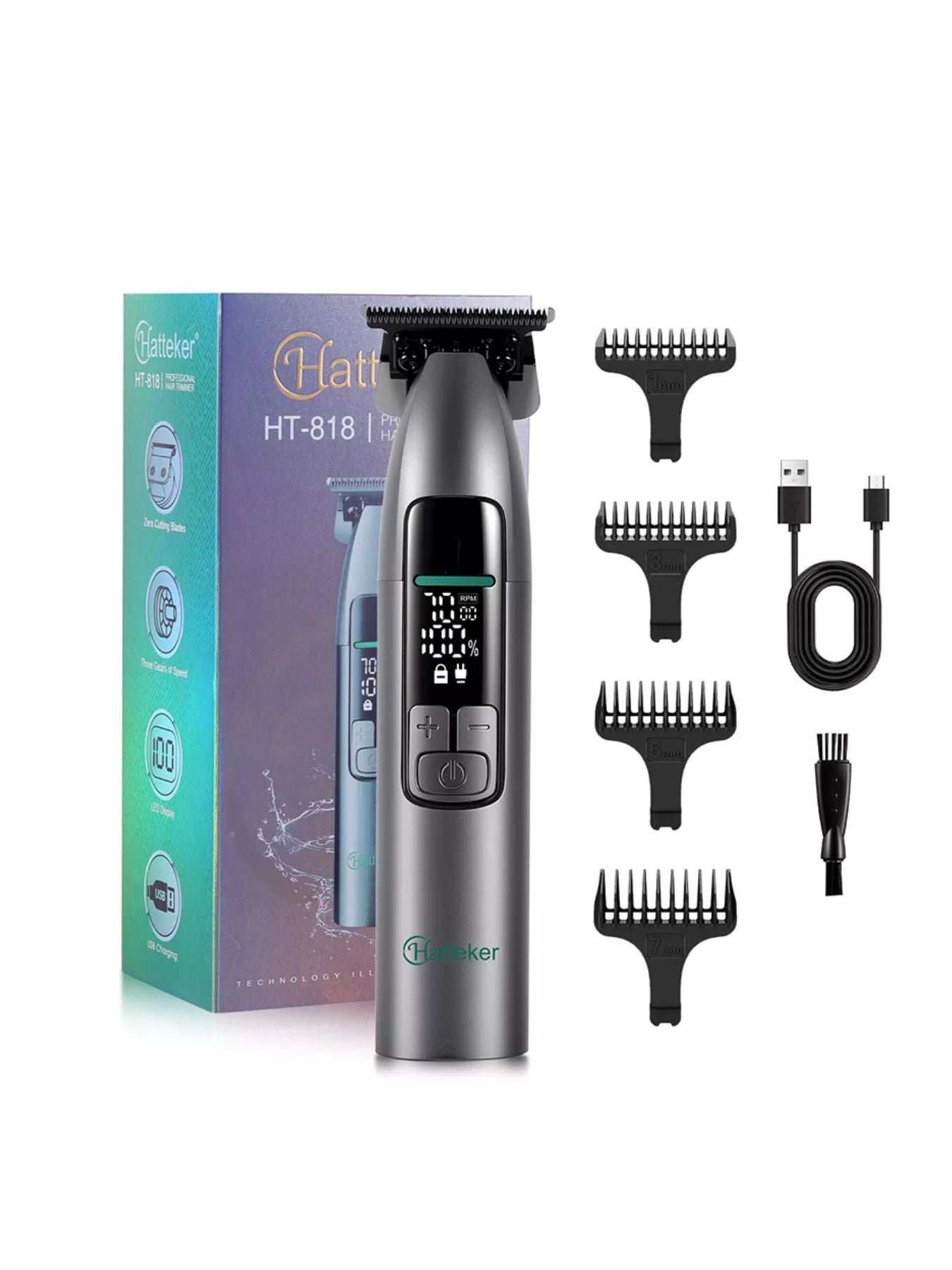 Cordless Hair Clipper with LED Display Unique Oils