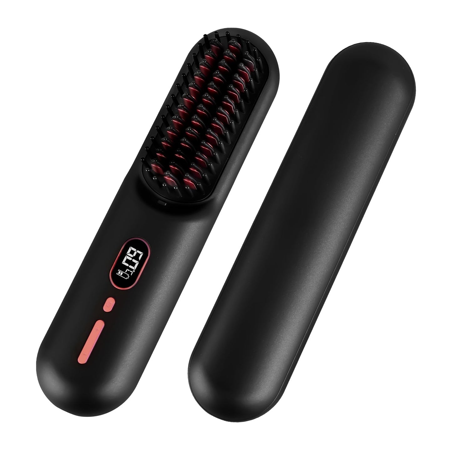 Cordless Negative Ion Hair Straightener Brush Rechargeable Mini Styling Comb with 12 Heating Levels Anti-scald 30S Preheating 30Mins Auto Sleep LCD Di GBruno Store