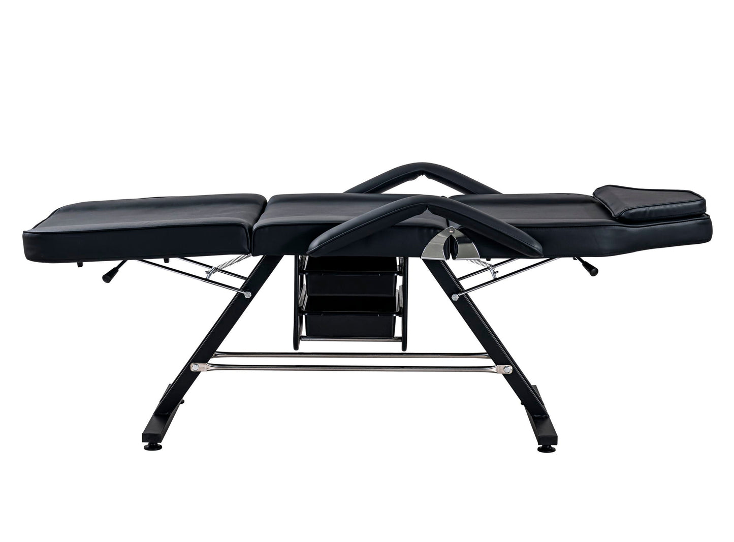 72.8" Massage Salon Tattoo Chair With Two Trays Esthetician Bed With Hydraulic Stool, Multi-Purpose 3-Section Facial Bed Table, Adjustable Beauty Barber Spa Beauty Equipment HouseOfZazla