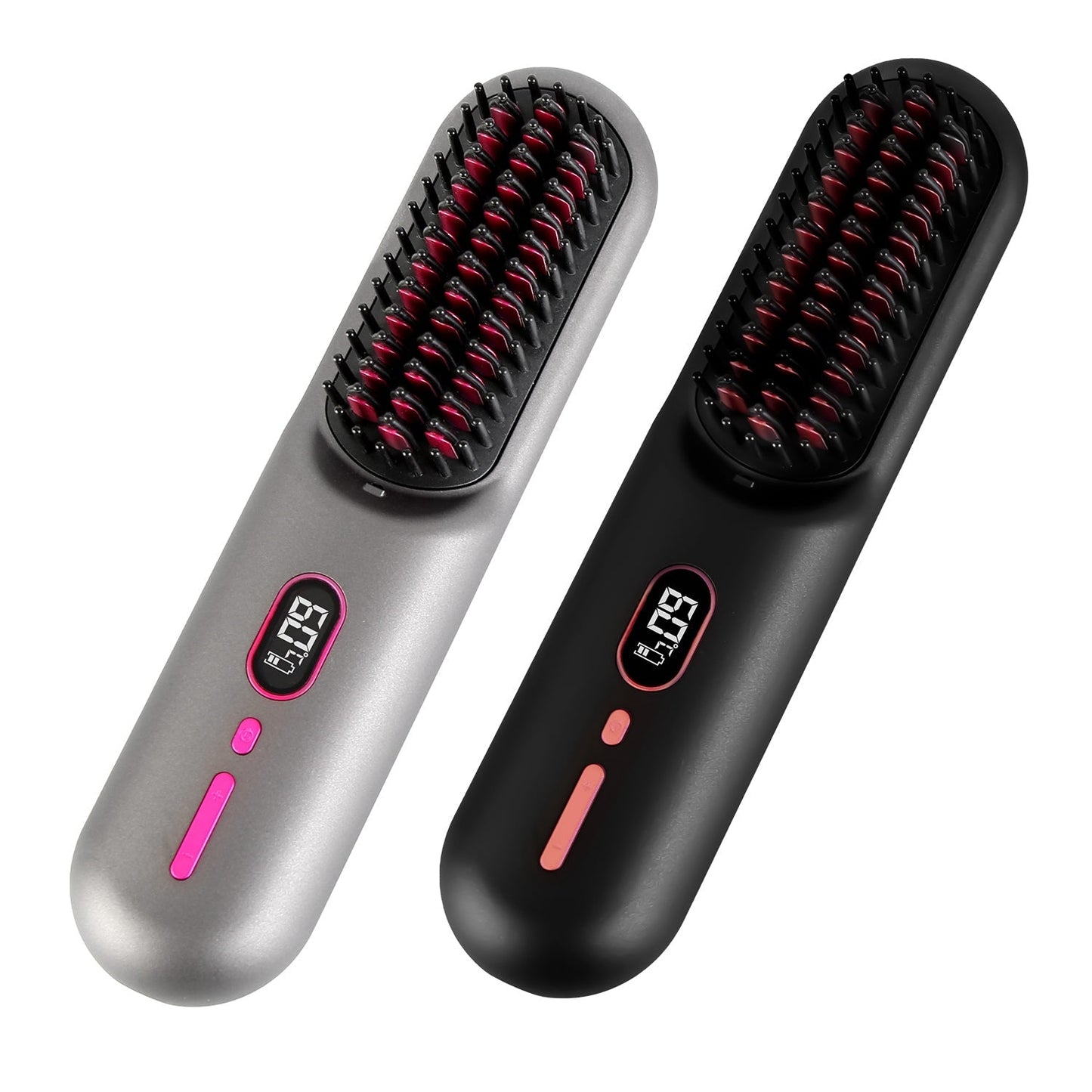 Cordless Negative Ion Hair Straightener Brush Rechargeable Mini Styling Comb with 12 Heating Levels Anti-scald 30S Preheating 30Mins Auto Sleep LCD Di GBruno Store
