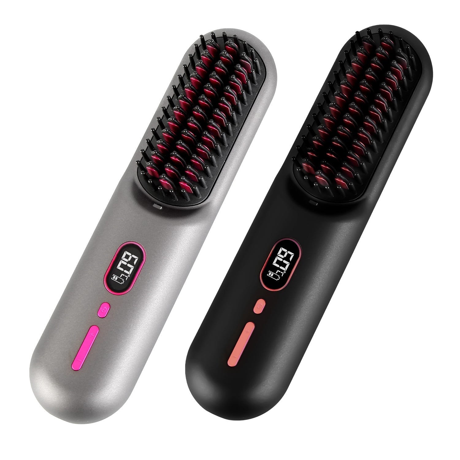 Cordless Negative Ion Hair Straightener Brush Rechargeable Mini Styling Comb with 12 Heating Levels Anti-scald 30S Preheating 30Mins Auto Sleep LCD Di GBruno Store