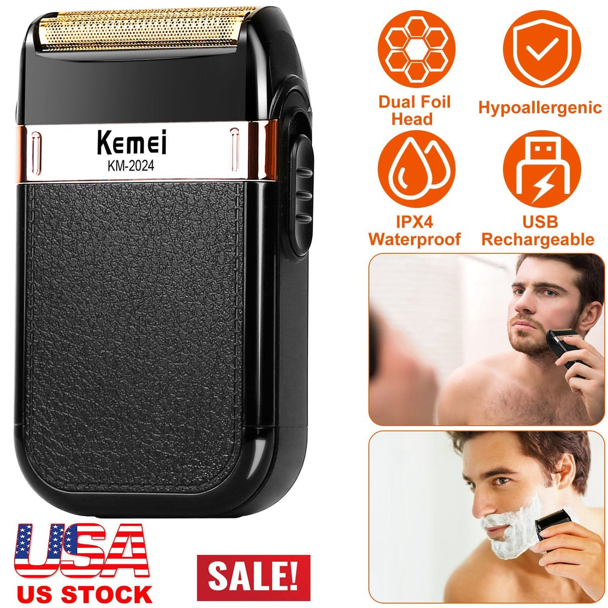 Men Electric Razor Shaver Rechargeable Cordless Beard Trimmer Dry Wet Grooming Kit Hair Clipper GBruno Store