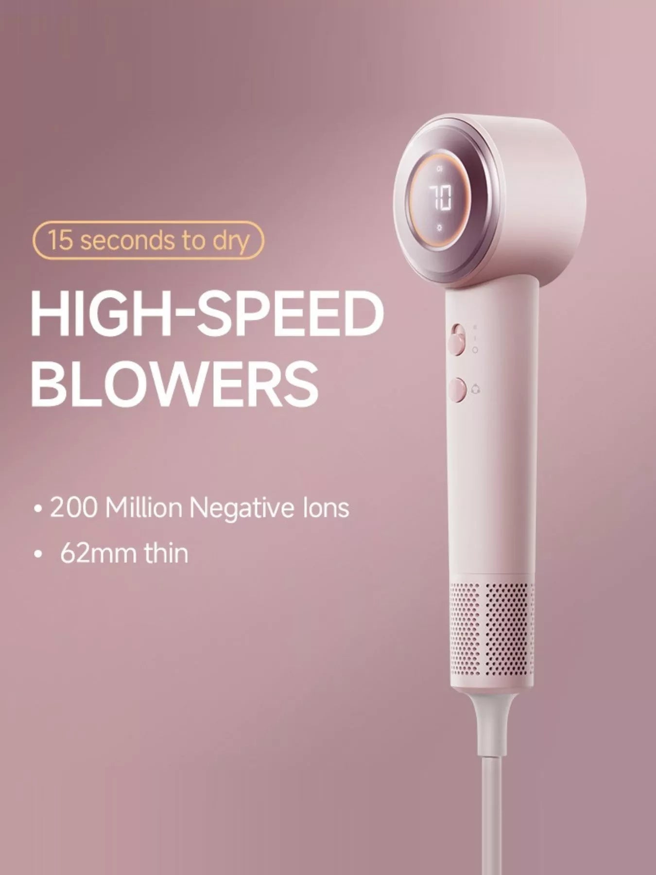 Temperature Control High-Speed Hair Dryer Unique Oils