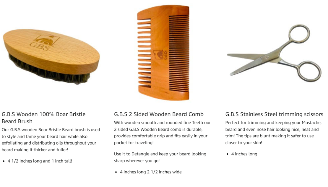 GBS Beard Growth Kit - Gents Fine Grooming Products The Grease Shop