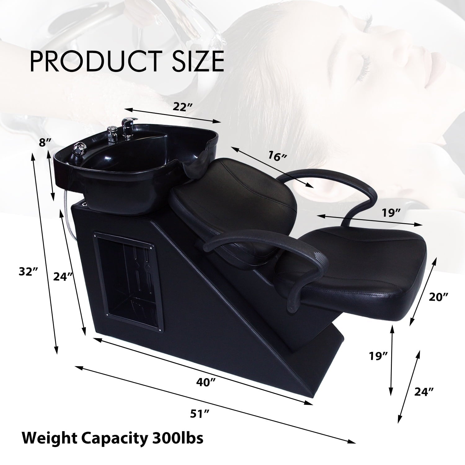 Ainfox Salon Backwash Barber Chair Shampoo Chair Beauty Spa Equipment AINFOX