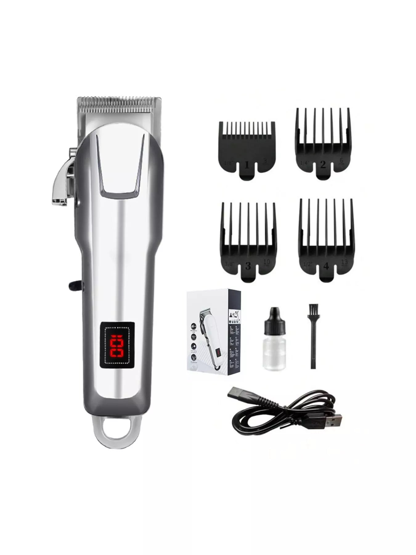 Cordless Hair Clipper with LED Display Unique Oils
