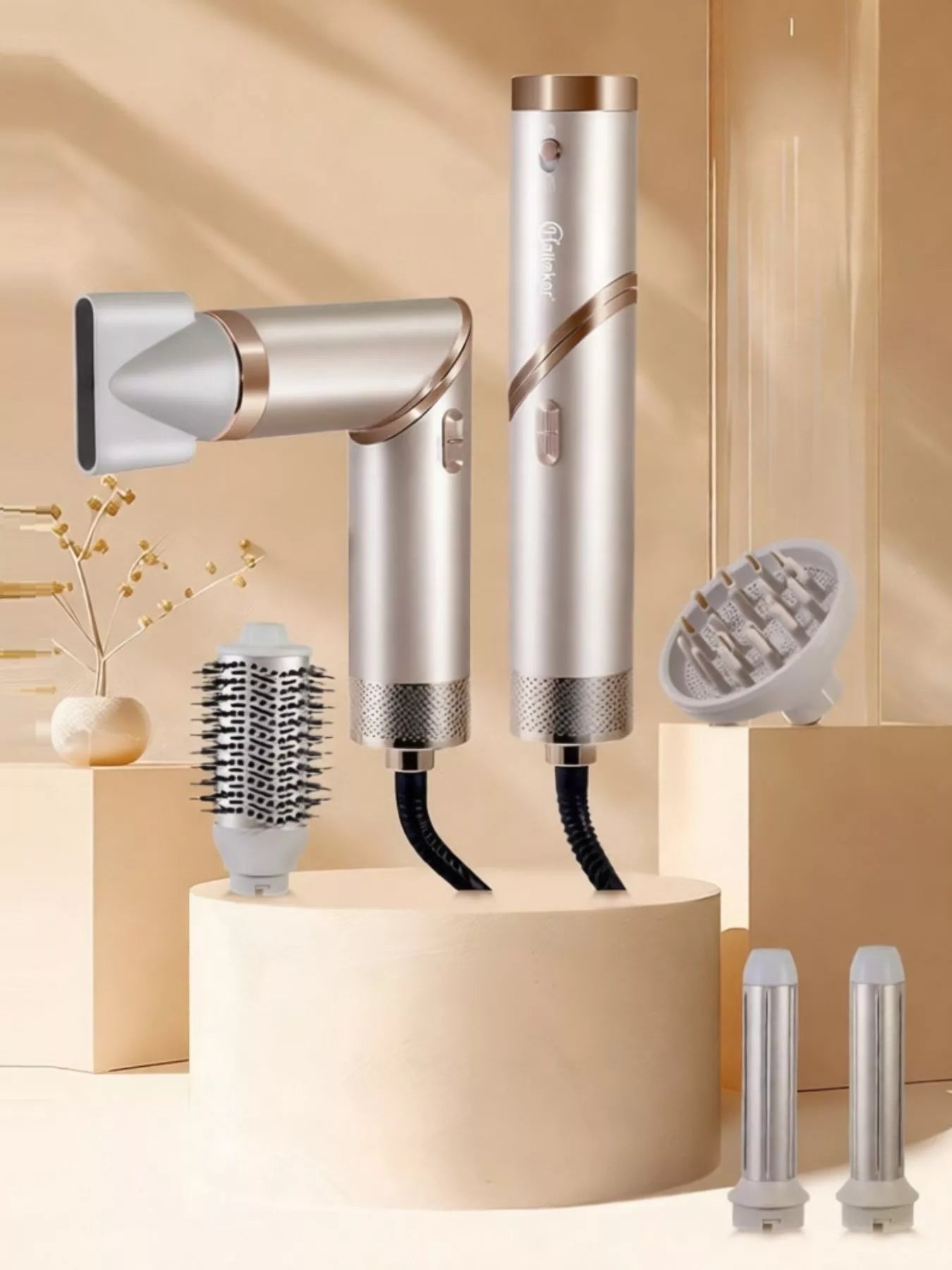 Multifunctional Hot Air Dual-Use Curling Iron Folding Hair Dryer Unique Oils
