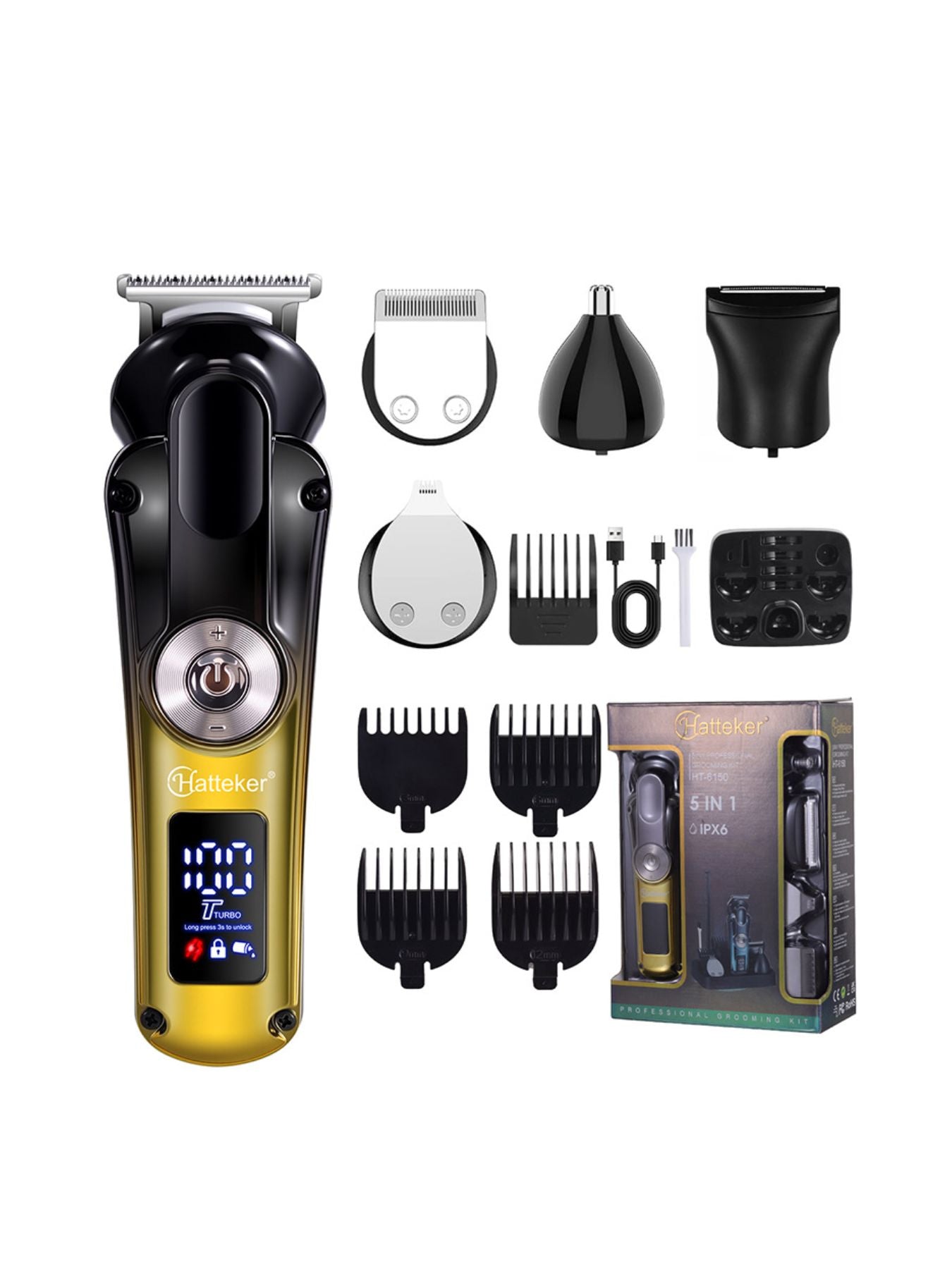 Cordless Hair Clipper with LED Display Unique Oils