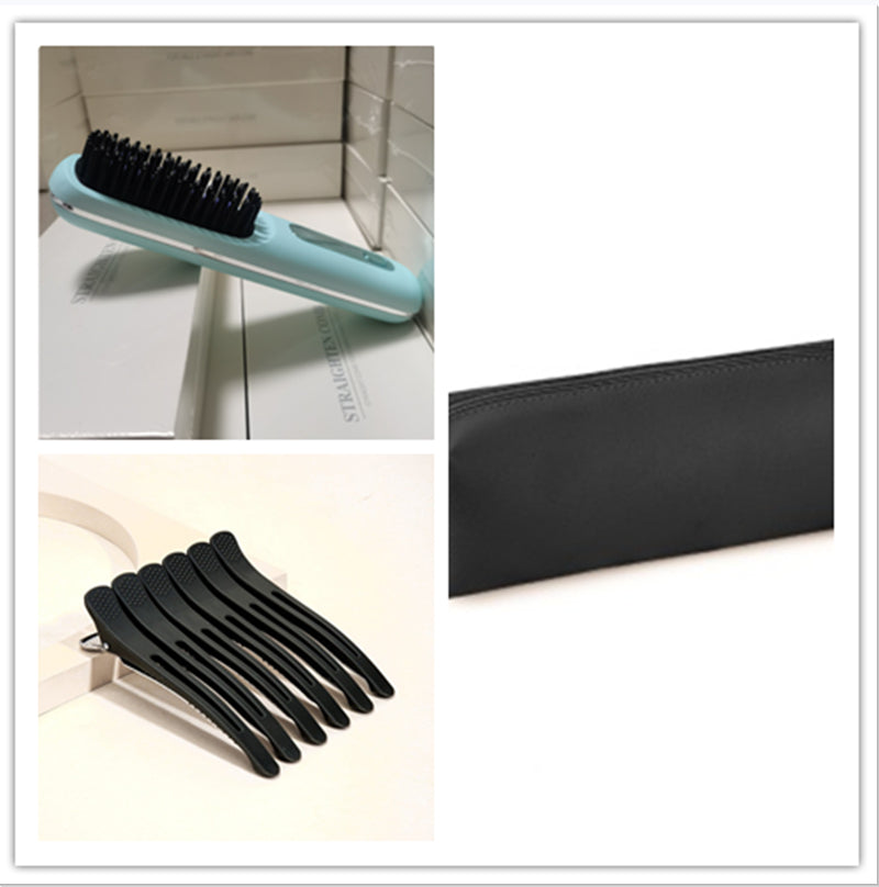 2 In 1 Straight Hair Comb Wireless Hair Straightener Brush Hair Fast Heating Portable Hot Curler USB Charging Elyvora LLC