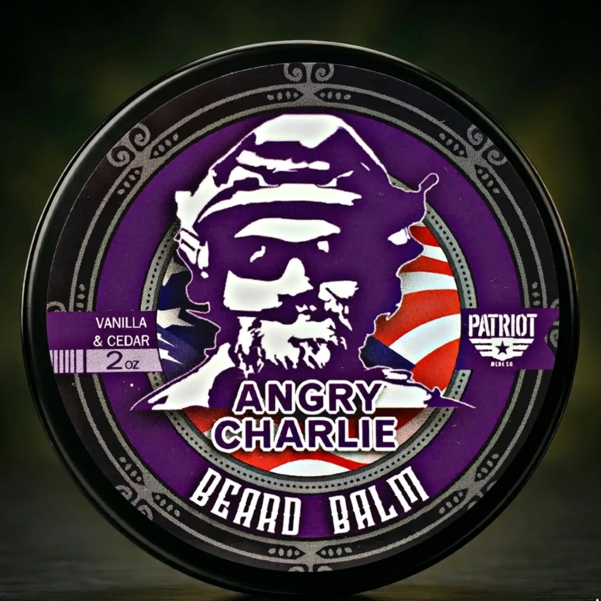 Angry Charlie 2oz Beard Balm Vanilla and Cedarwood Cologne Patriot And Company