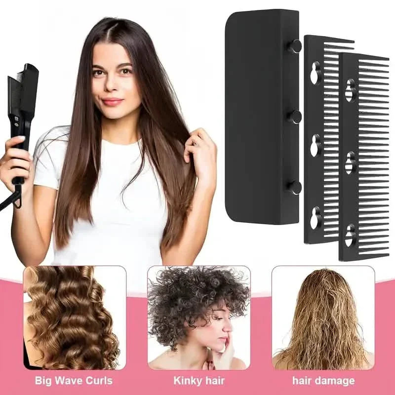 Flat Iron Comb, ABS Plastic Handle Hair Straightener Comb Attachment EasyOptionXY