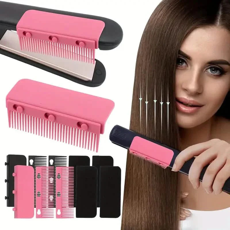 Flat Iron Comb, ABS Plastic Handle Hair Straightener Comb Attachment EasyOptionXY