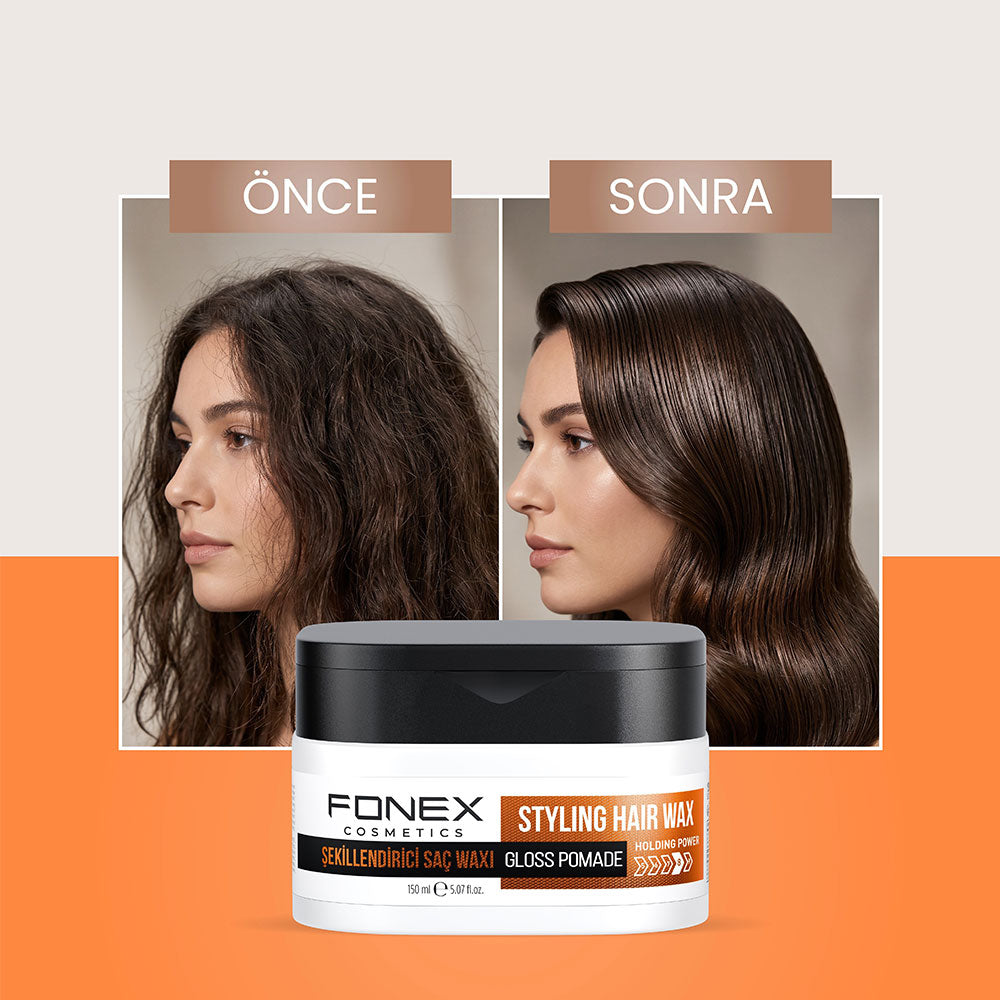 Fonex Styling Hair Wax Gloss Pomade High Shine 150ml Beauty Care Bag