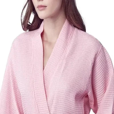Knee-Length Waffle Robe for Women Lotus Linen