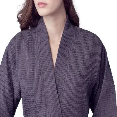 Knee-Length Waffle Robe for Women Lotus Linen