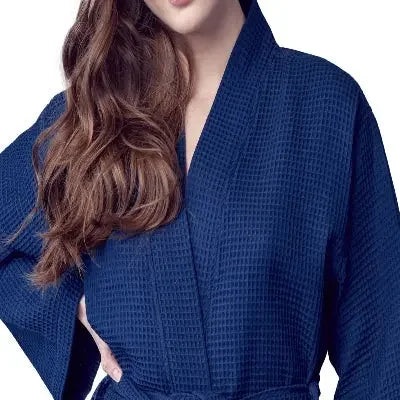 Knee-Length Waffle Robe for Women Lotus Linen