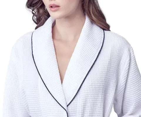 Knee-Length Waffle Robe for Women Lotus Linen