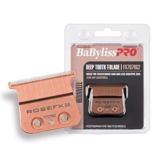 BaBylissPRO Rose Gold Titanium Deep-Tooth T-Blade Replacement Trimmer Blade - FX707RG2 Balec Group