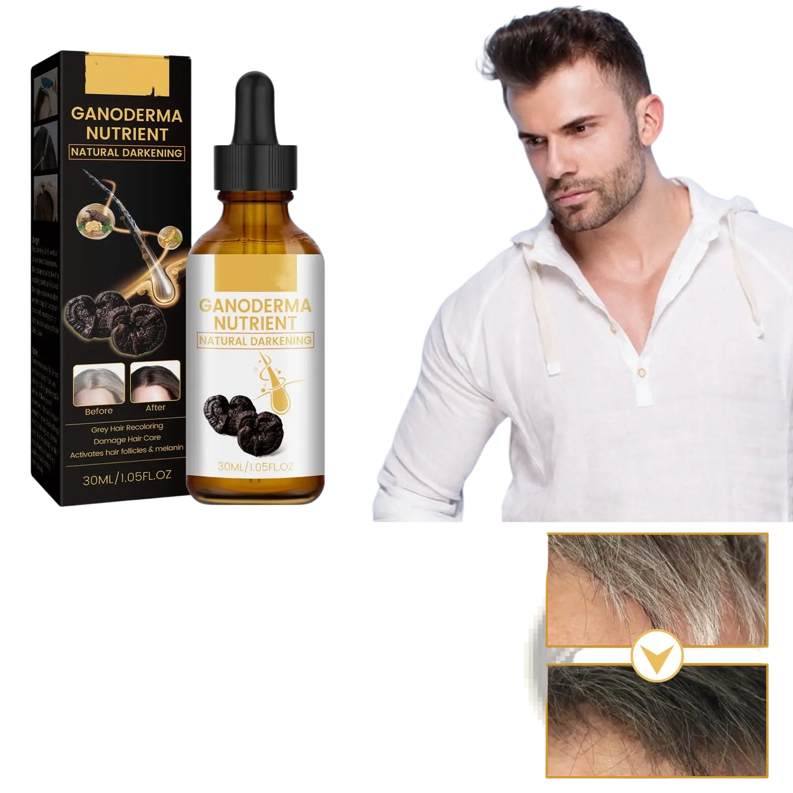 Ganoderma Hair Darkening Lotion Nutrient Treatment 30ml ARBA Global