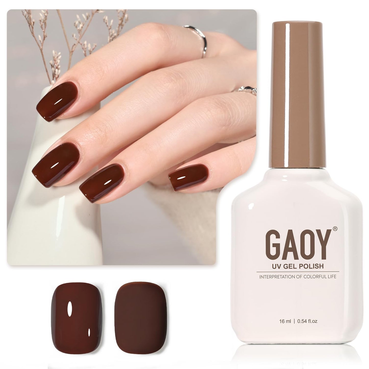GAOY Sheer Light Pink Gel Nail Polish, 16ml Jelly Milky White Peach Translucent Color 1352 UV Light Cure Gel Polish for Nail Art DIY Manicure and Pedicure at Home