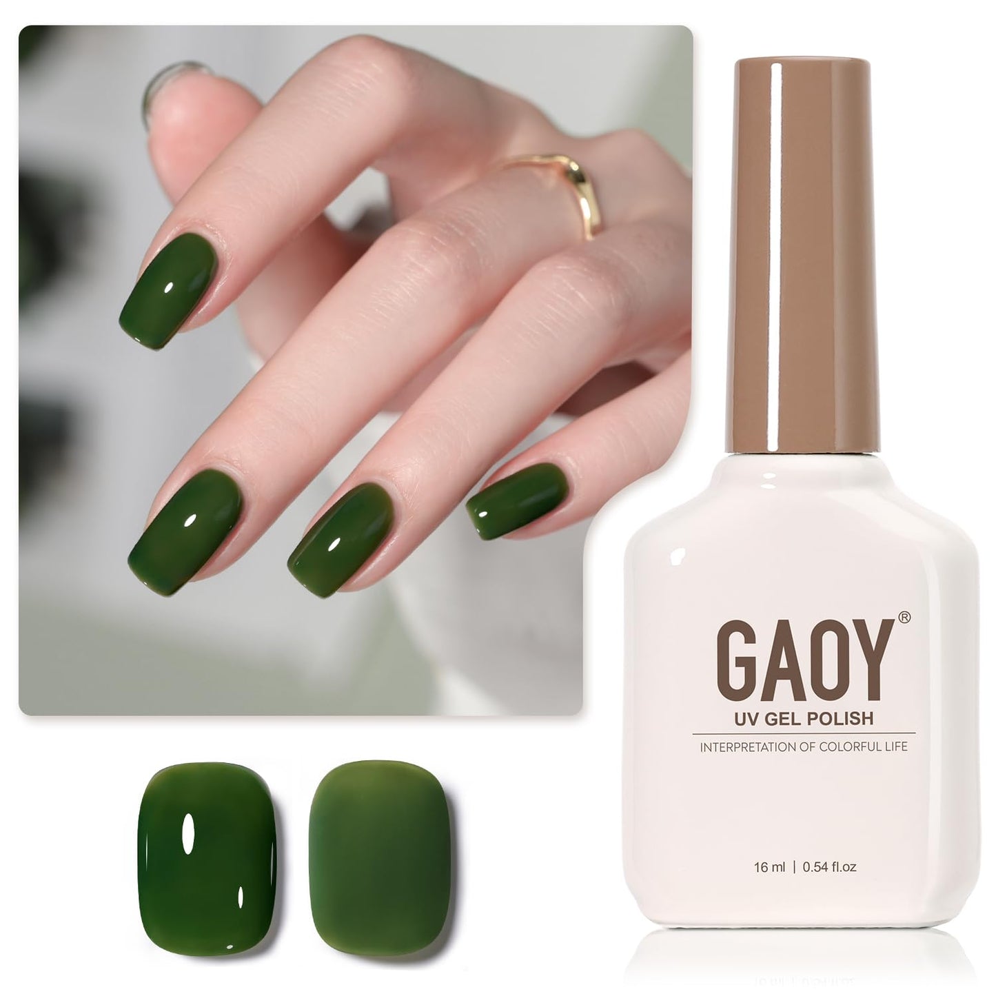 GAOY Sheer Light Pink Gel Nail Polish, 16ml Jelly Milky White Peach Translucent Color 1352 UV Light Cure Gel Polish for Nail Art DIY Manicure and Pedicure at Home