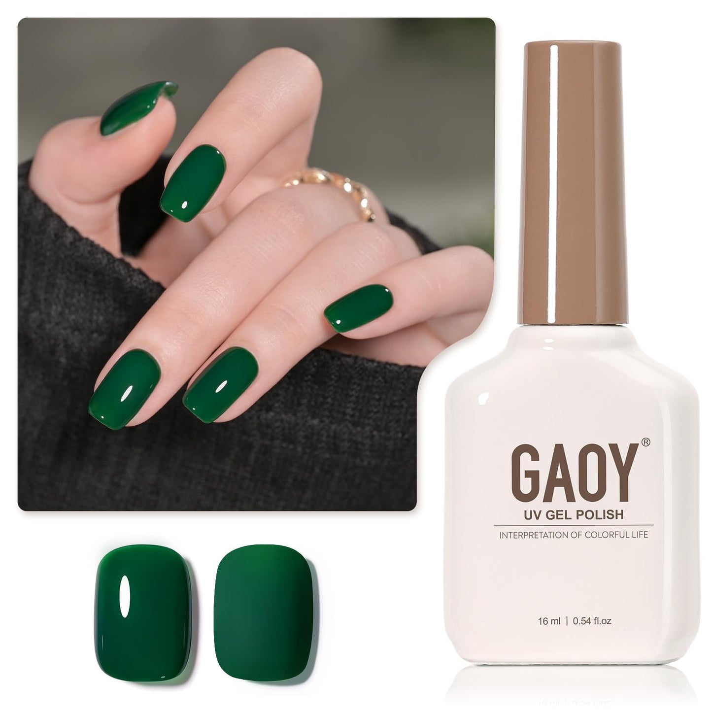 GAOY Sheer Light Pink Gel Nail Polish, 16ml Jelly Milky White Peach Translucent Color 1352 UV Light Cure Gel Polish for Nail Art DIY Manicure and Pedicure at Home