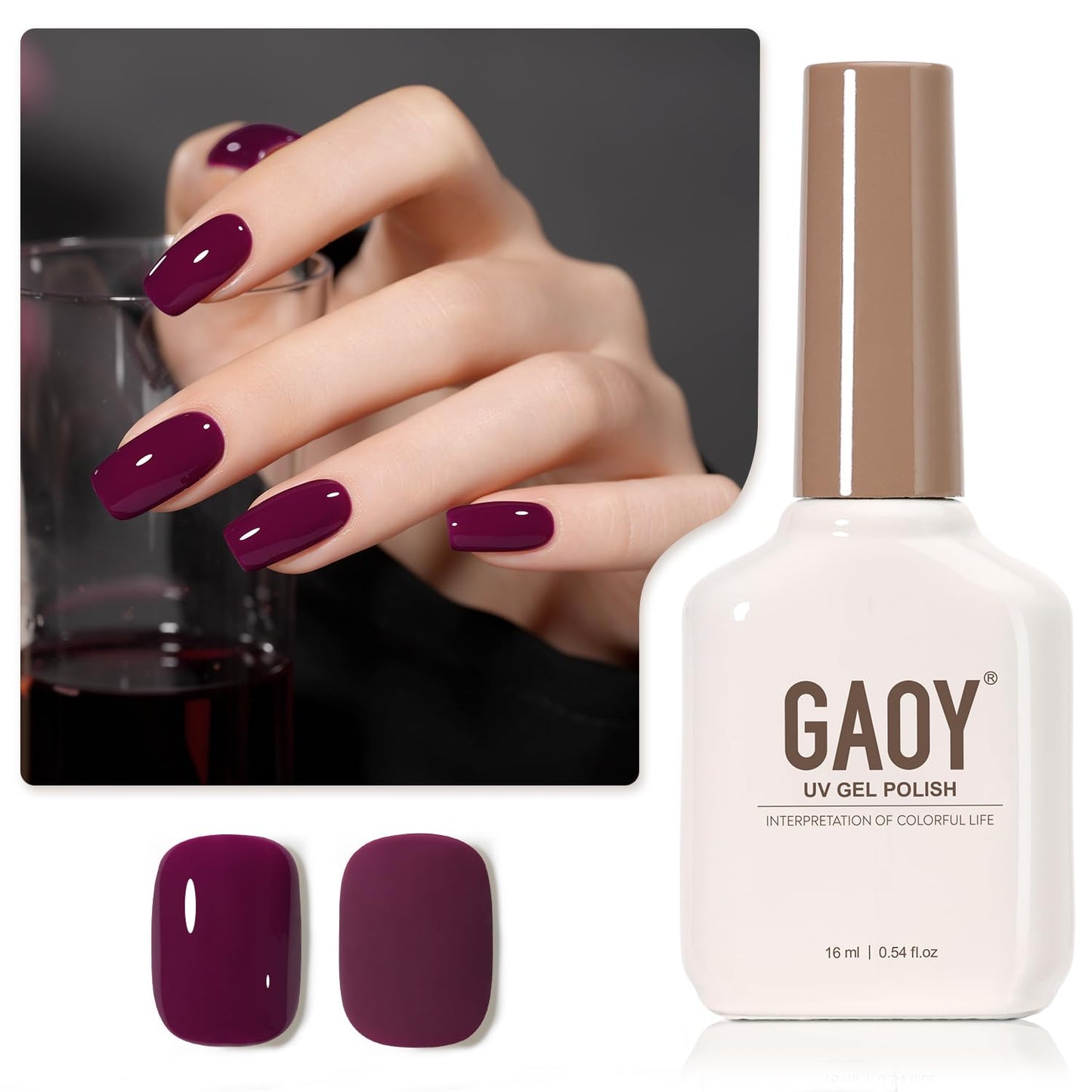 GAOY Sheer Light Pink Gel Nail Polish, 16ml Jelly Milky White Peach Translucent Color 1352 UV Light Cure Gel Polish for Nail Art DIY Manicure and Pedicure at Home