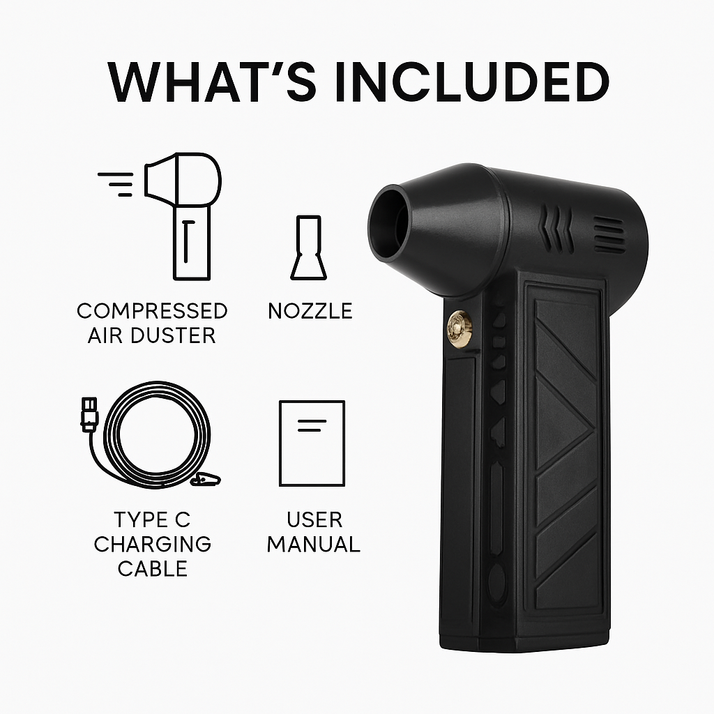 Compressed Air Duster with LED Light for Home Use LJGDeals