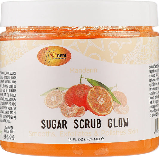 Spa Redi - Sugar Scrub Glow - Mandarin 16oz Queen Nails & Beauty Supplies