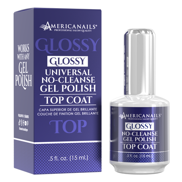 No-Cleanse Gel Polish Top Coat | Glossy .5oz Lunali Nail Supply