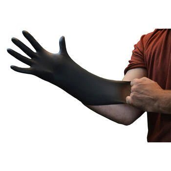 Ammex GlovePlus Black Nitrile Industrial Latex-Free Disposable Gloves VIP Extensions