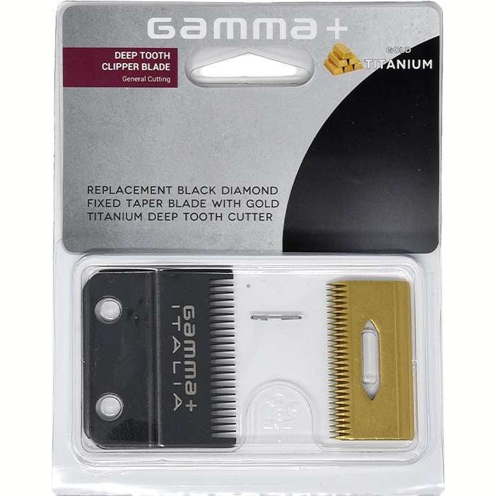 Gamma Clipper Blade W Dlc Fixed Taper Blade Ridges  Staggered Gold Titanium Cutter My Beauty Site Pro
