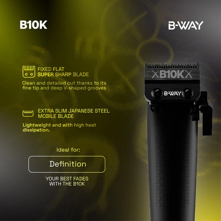 B‑WAY B10K Clipper & OFF Black Shaver – 2‑Piece Barber Set RT-Way USA