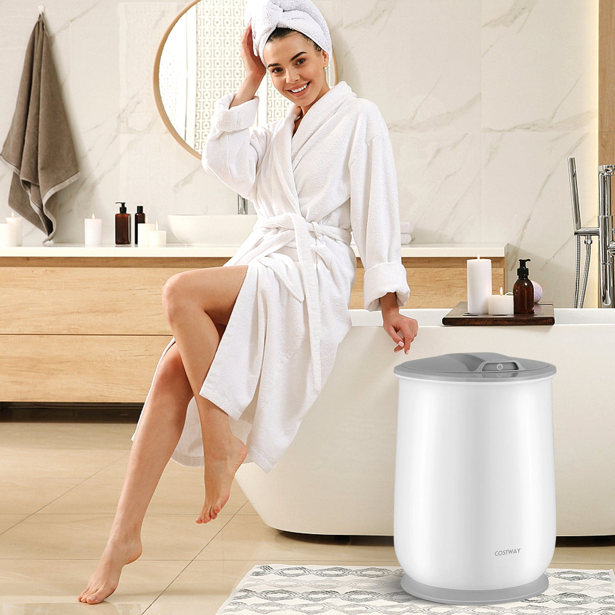 Towel Warmer Bucket with Auto Shut Off for Bathroom DirectDeals