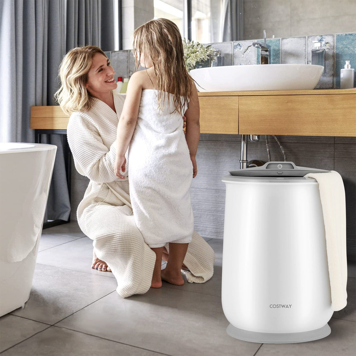 Towel Warmer Bucket with Auto Shut Off for Bathroom DirectDeals
