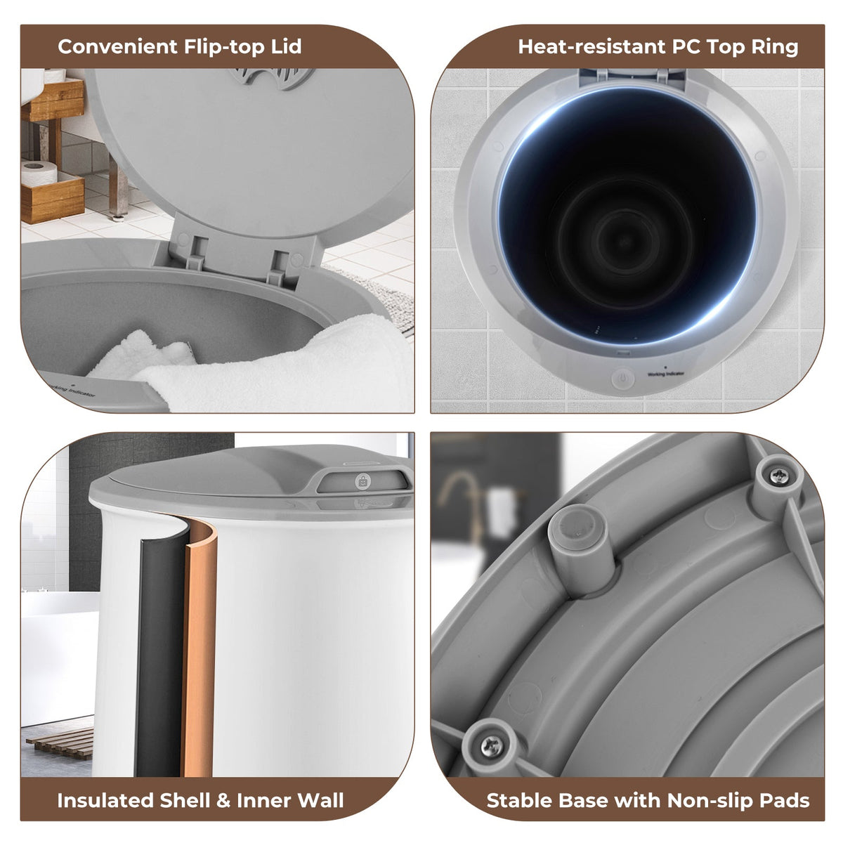 Towel Warmer Bucket with Auto Shut Off for Bathroom DirectDeals