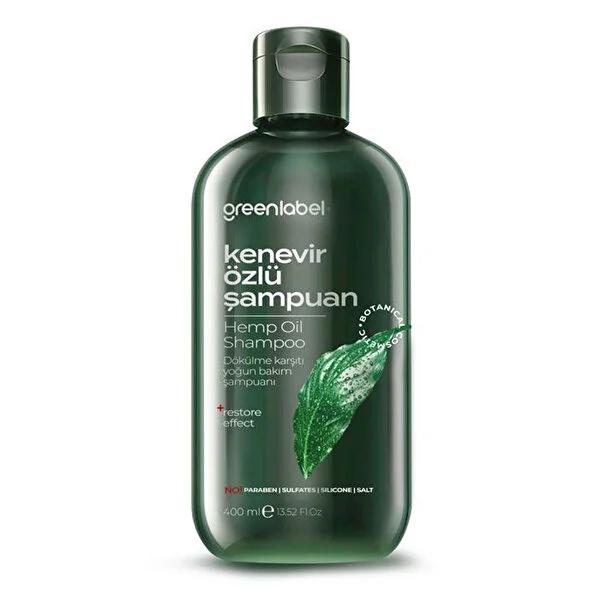 Greenlabel Natural Hemp Oil Shampoo - Sulfate-Free, Paraben-Free, Vegan Hair Care for All Hair Types - 13.53 fl oz Beauty Care Bag