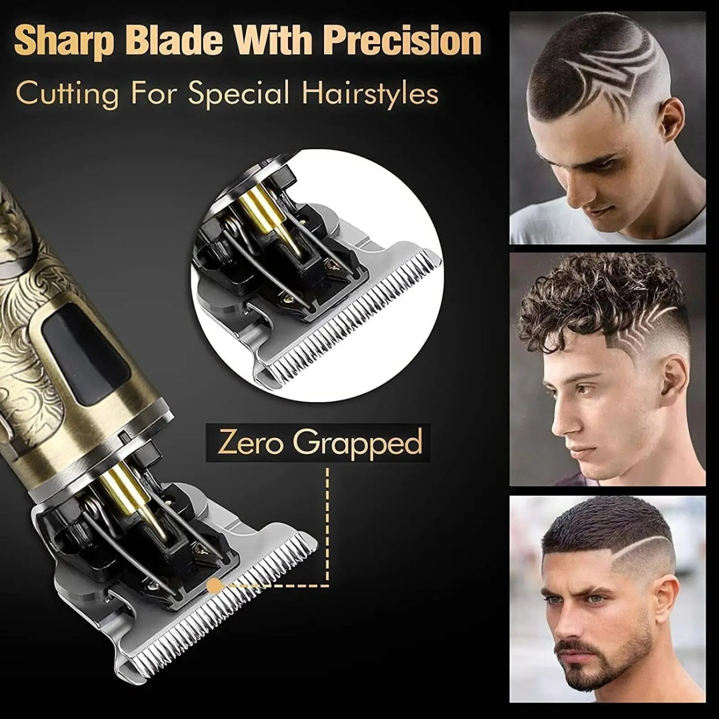 Hair Clippers Professional Gold t Blade Trimmer for Men ARBA Global