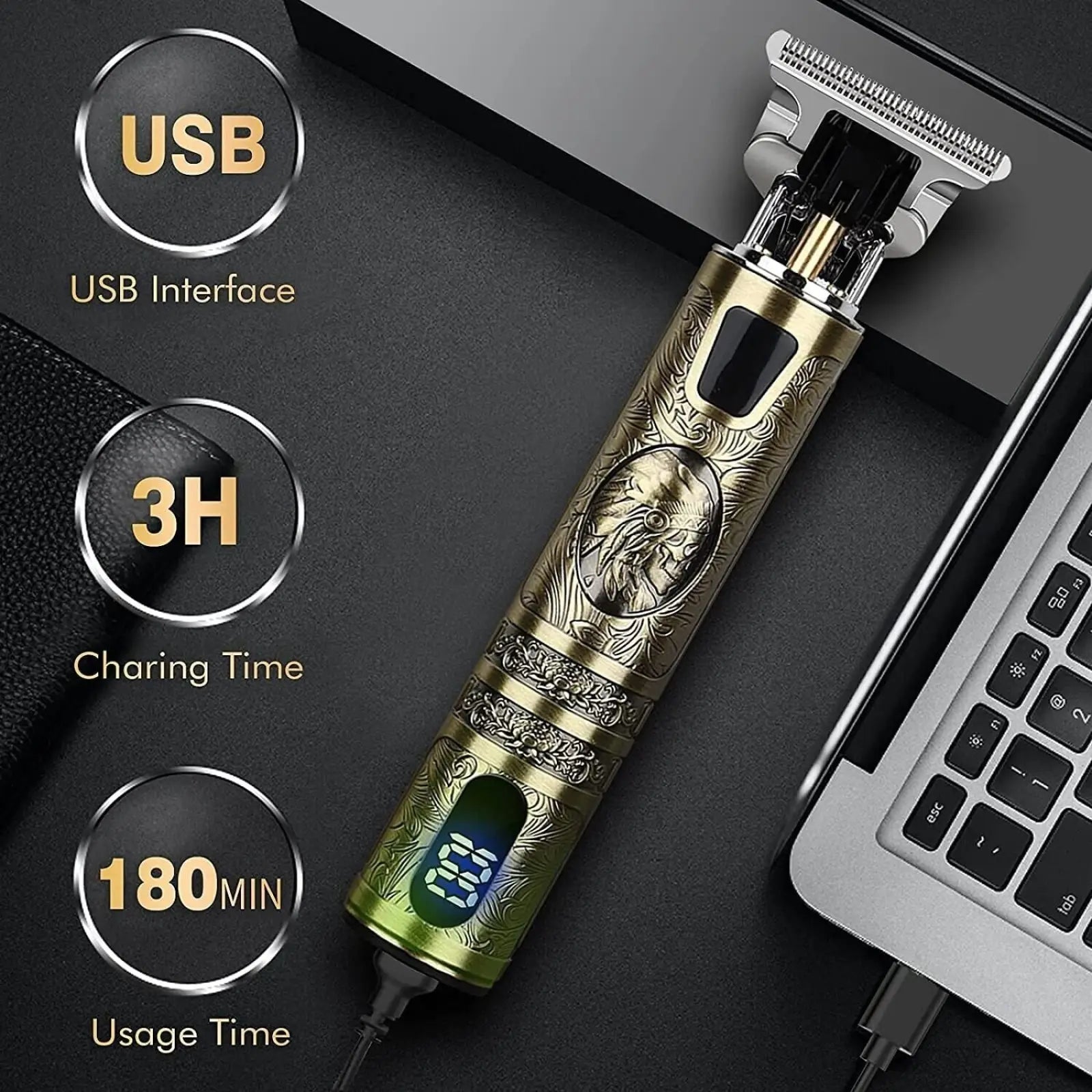 Hair Clippers Professional Gold t Blade Trimmer for Men ARBA Global